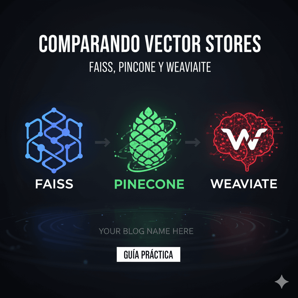 Comparando Vector Stores: FAISS, Pinecone y Weaviate - Guía Práctica