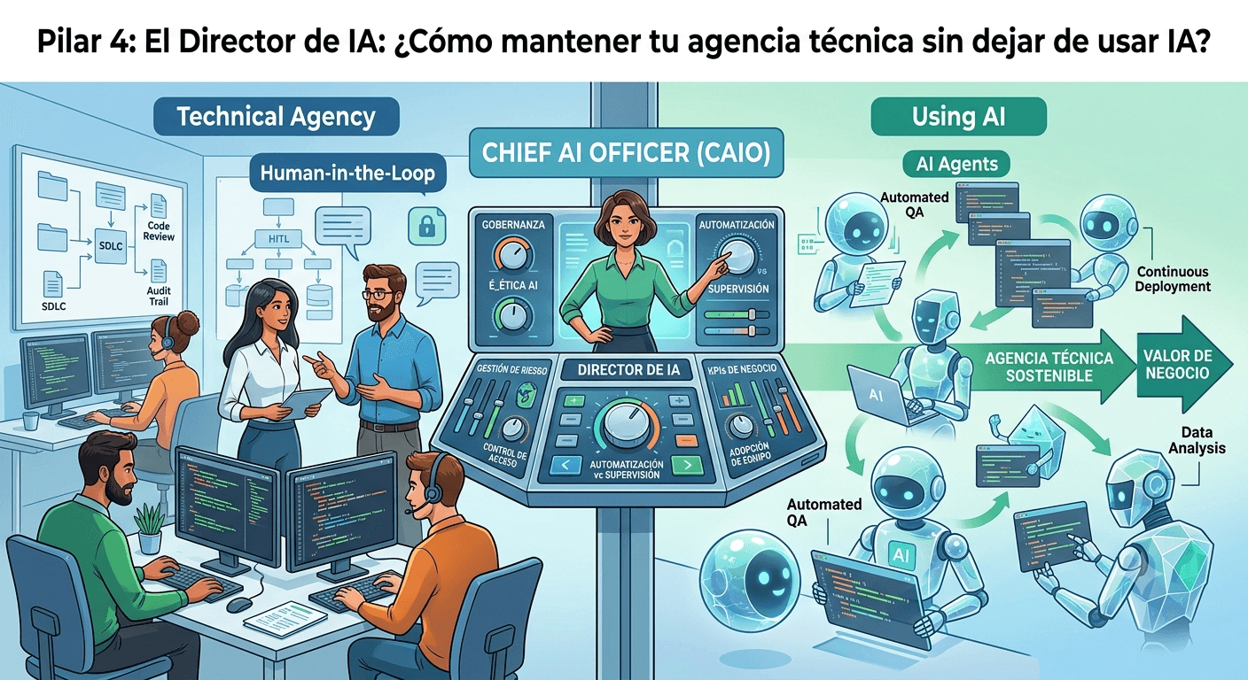 Pilar 4: El Director de IA — cómo mantener tu agencia técnica sin dejar de usar IA